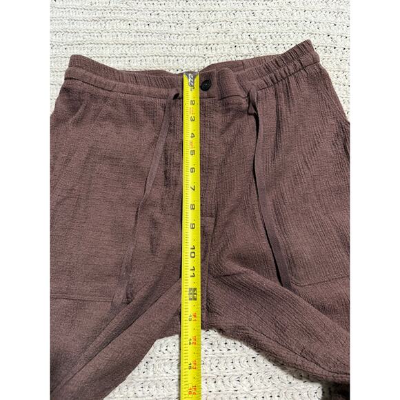 Zara Casual Pants Stretch Textured Zip Waist Womens Size Medium Dusty Rose Brown - Picture 4 of 7